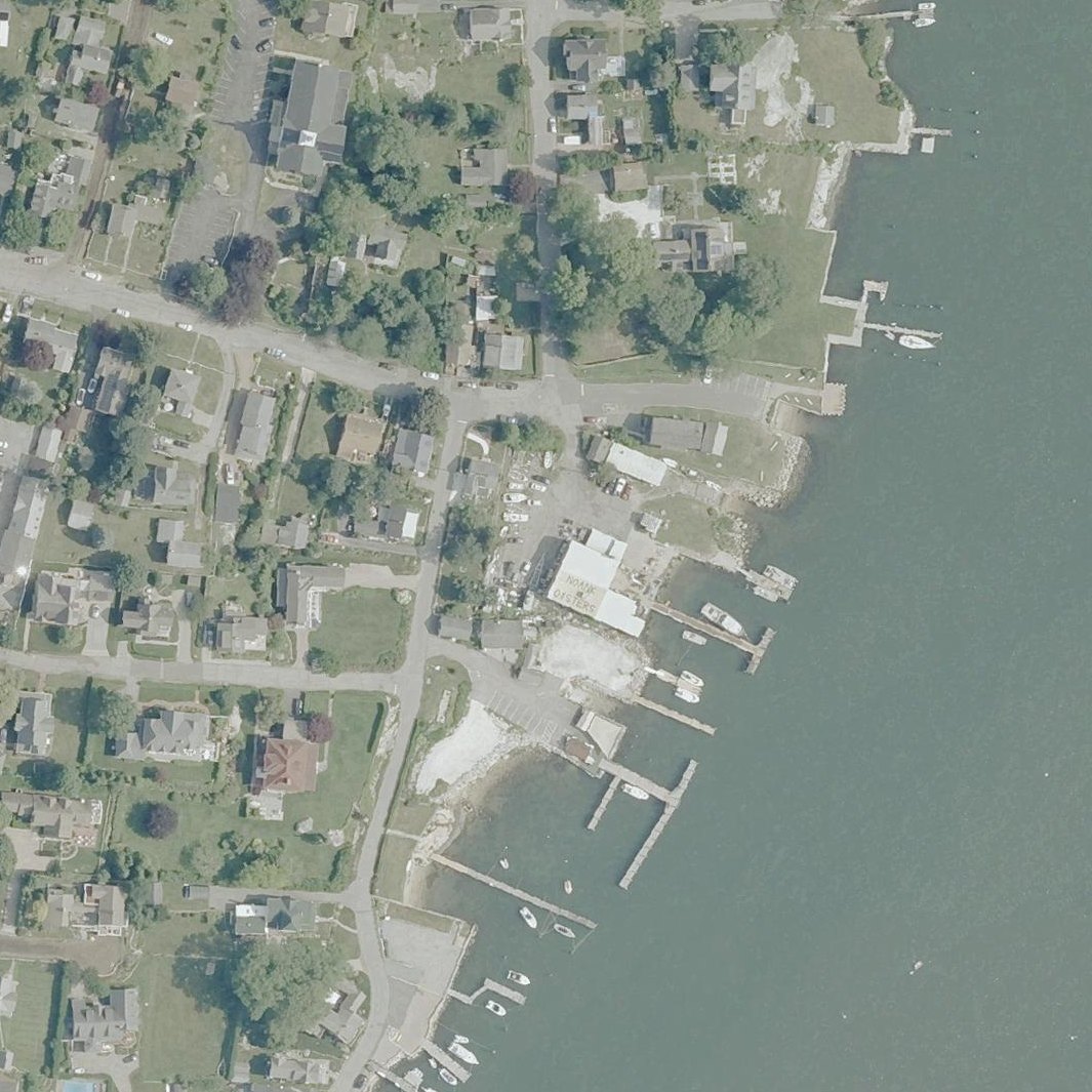 Aerial map of Main Street Dock and Beach