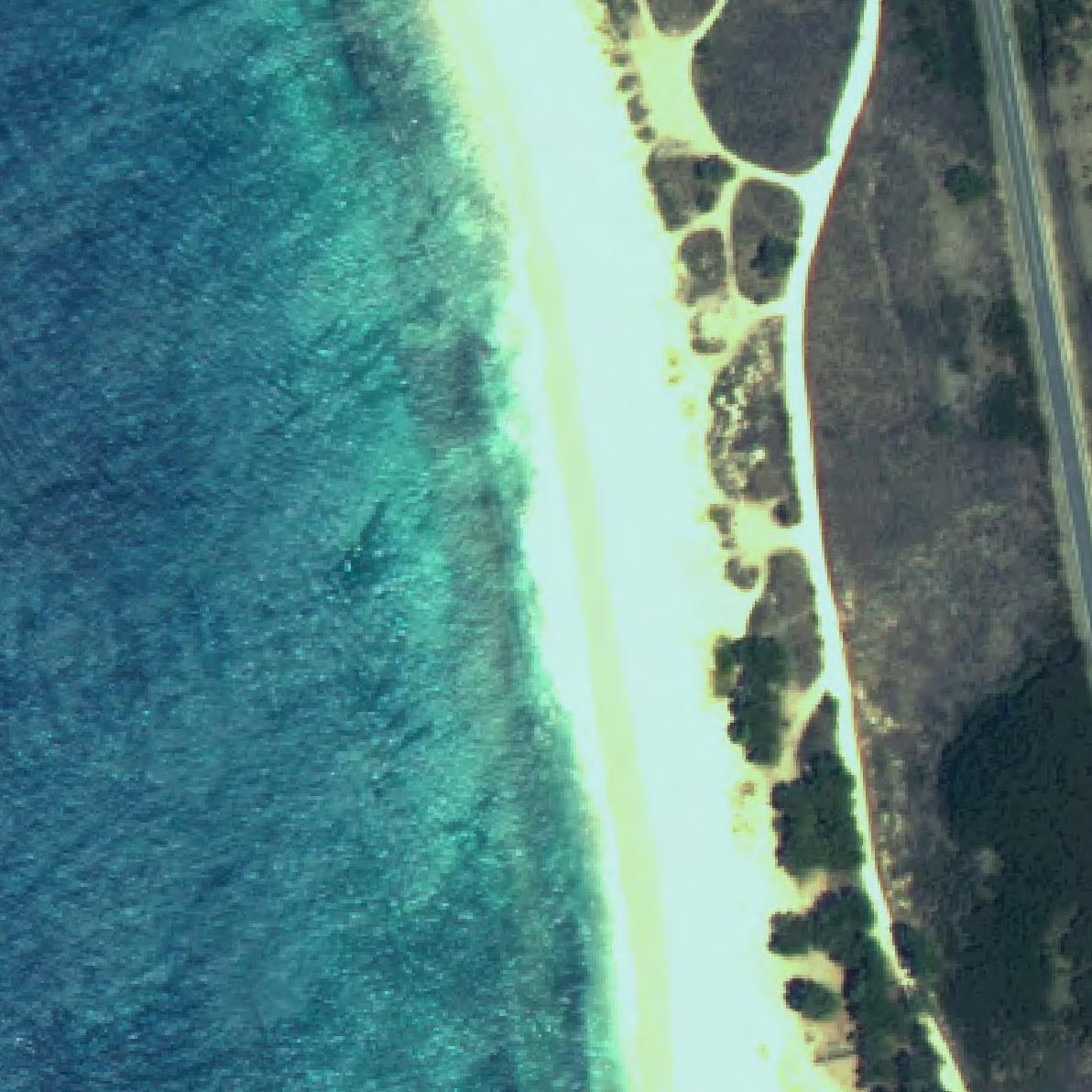 Aerial map of Mākua Beach
