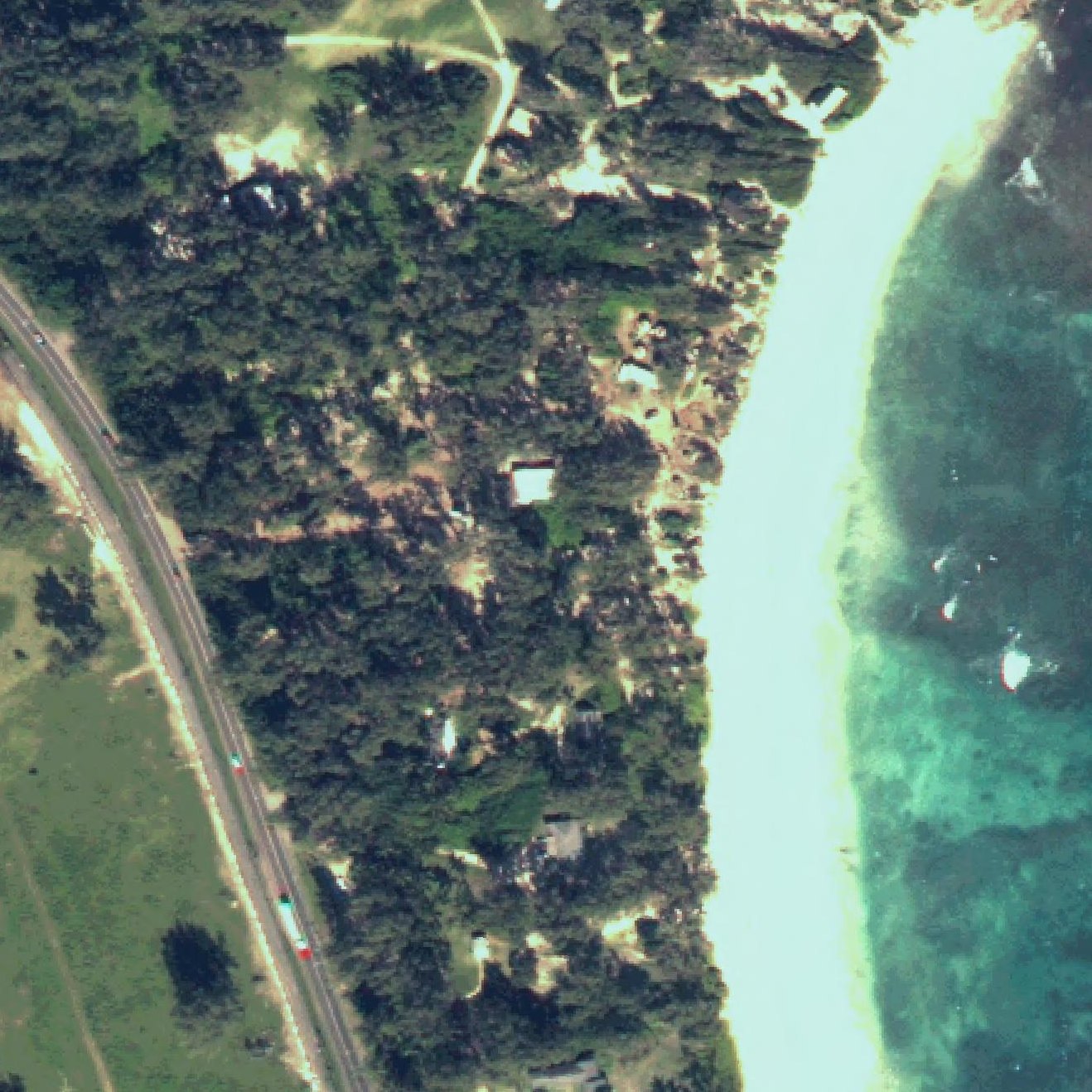 Aerial map of Mālaekahana Beach