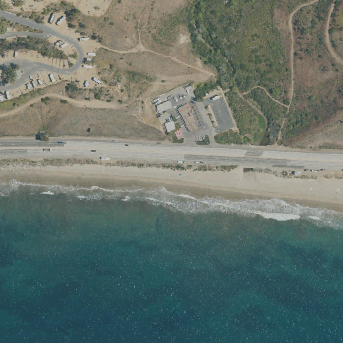 Aerial map of Malibu beach