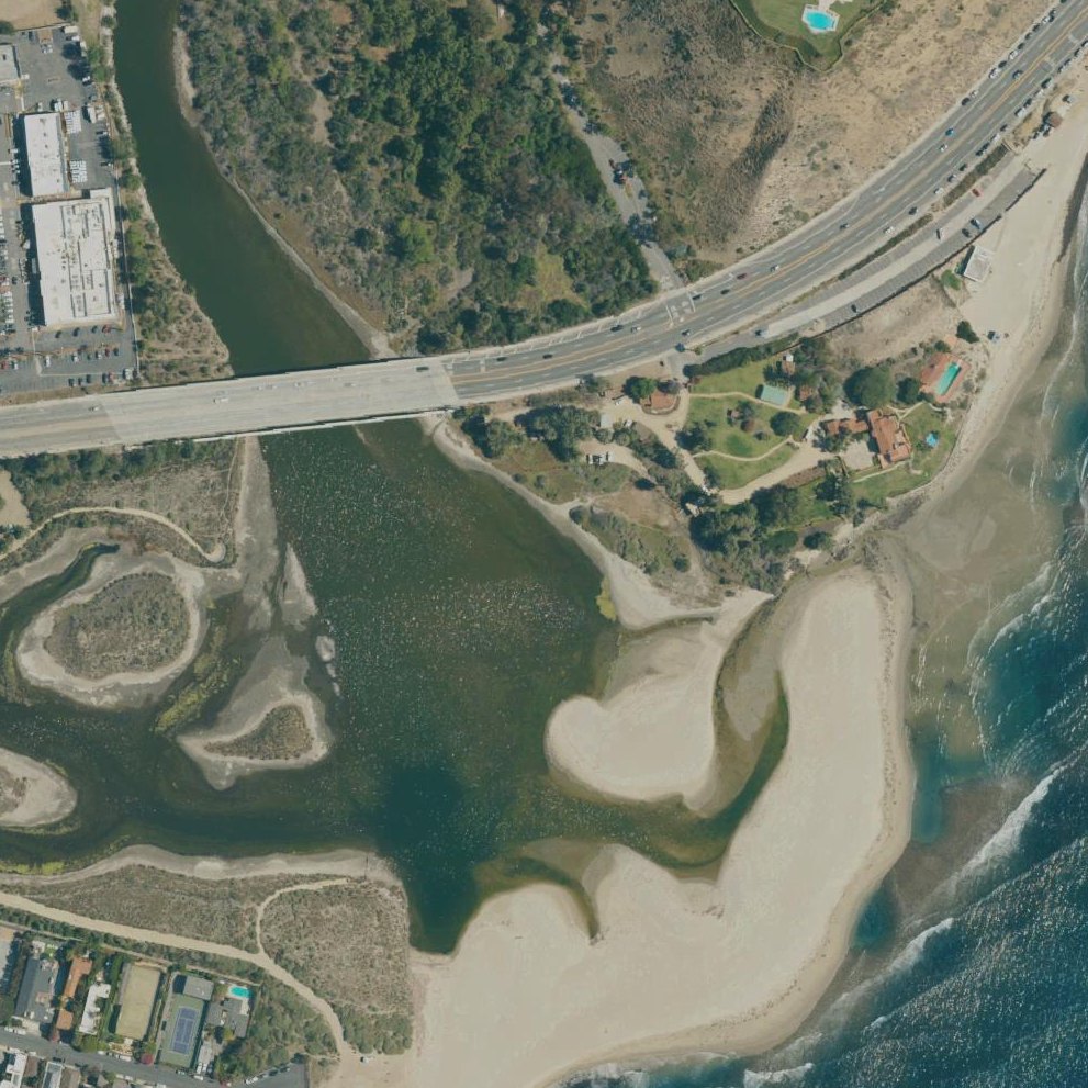 Aerial map of Malibu Lagoon State Beach