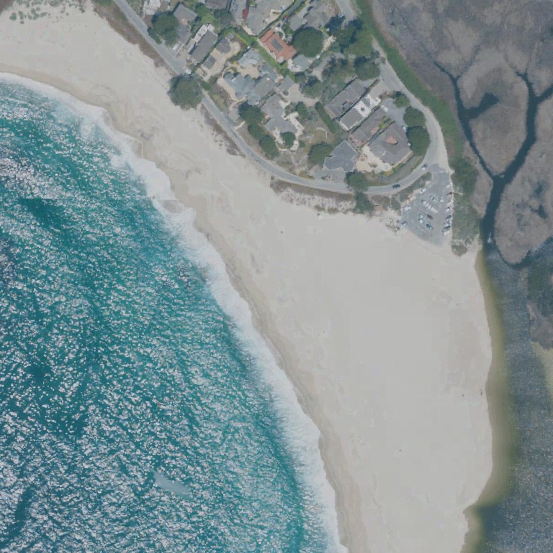 Aerial map of Mara Beach Carmel