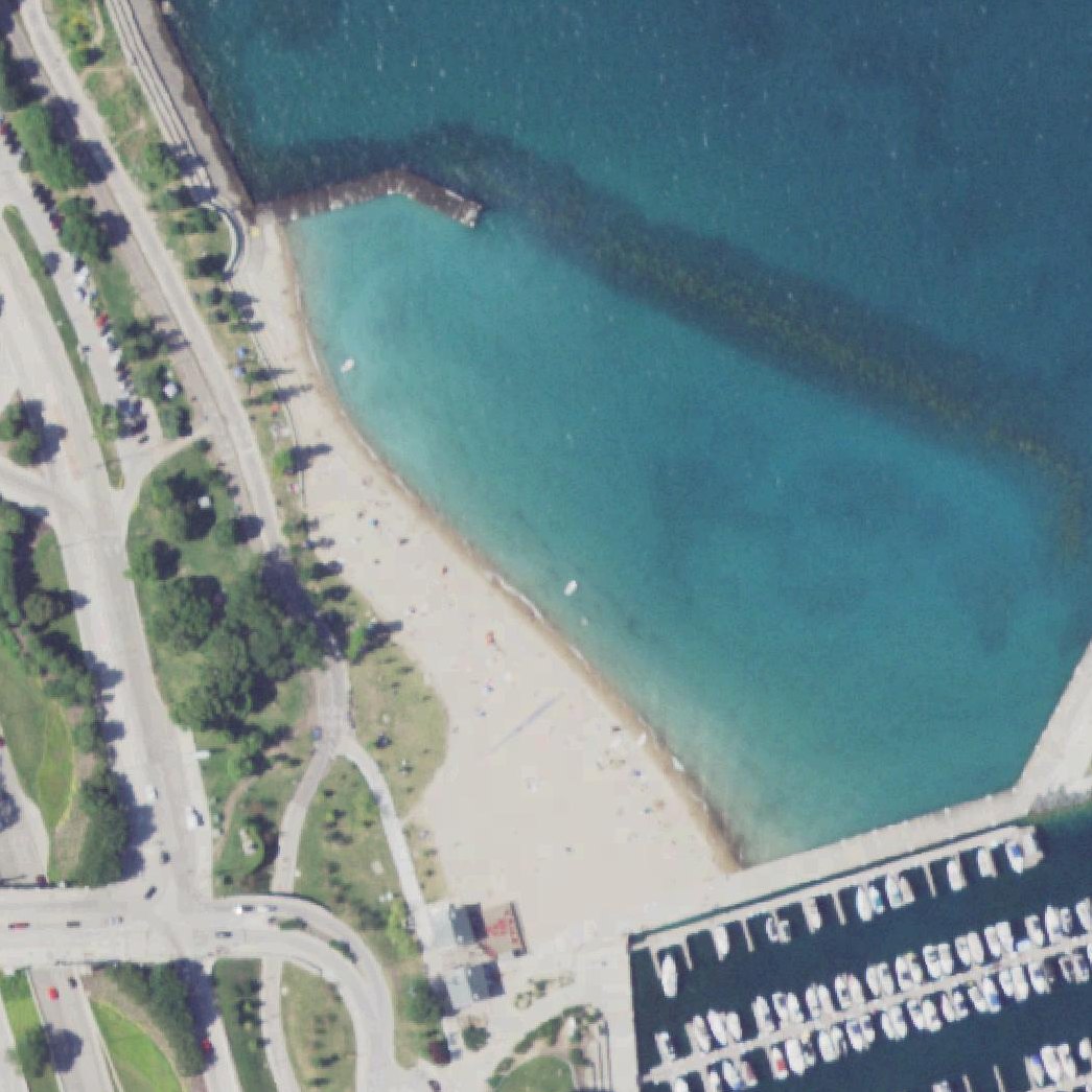Aerial map of Margaret Burroughs Beach