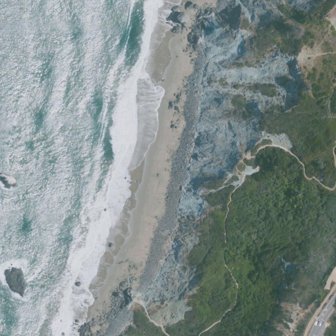 Aerial map of Marshall's Beach