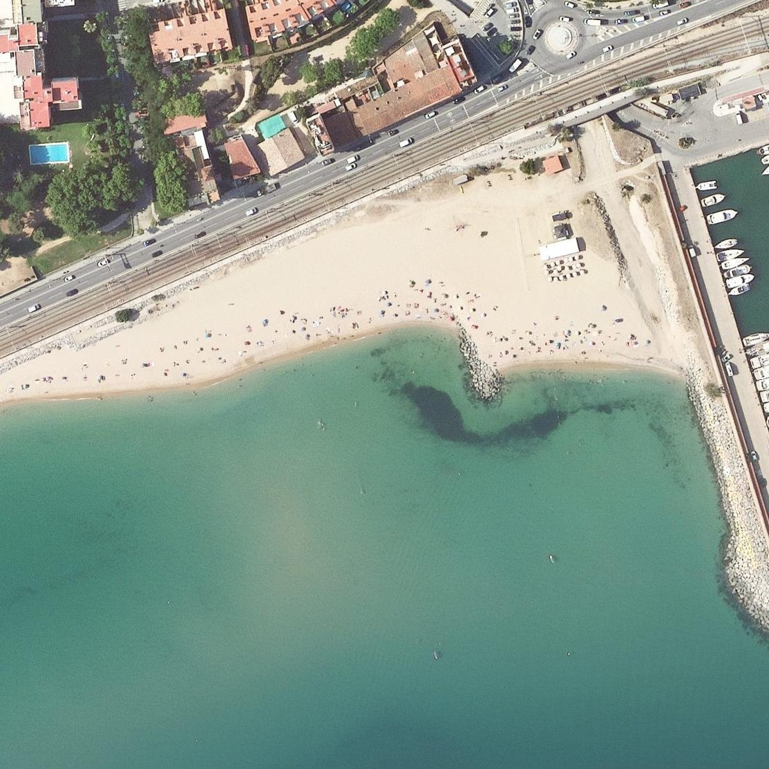 Aerial map of Masnou beach