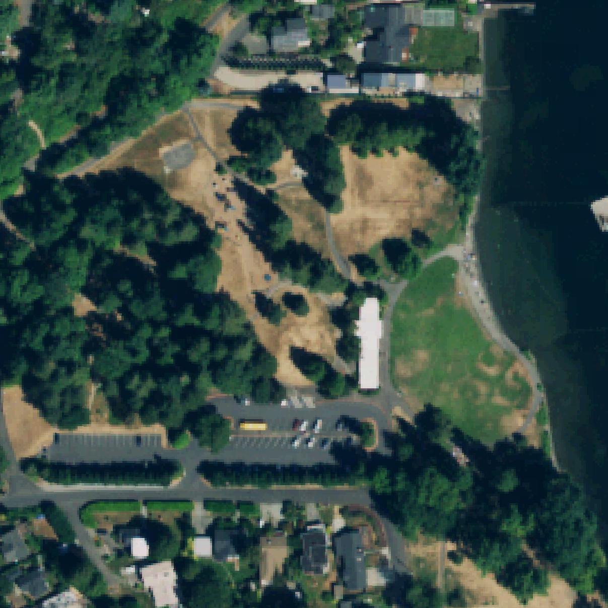 Aerial map of Matthews Beach Park Swim Beach