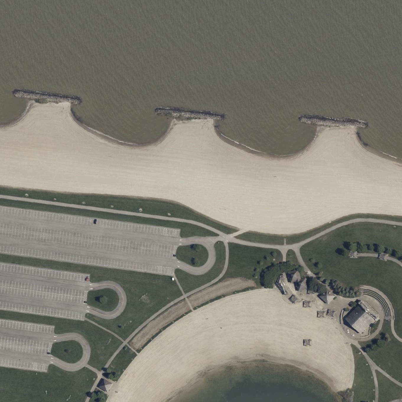 Aerial map of Maumee Bay State Park Beach