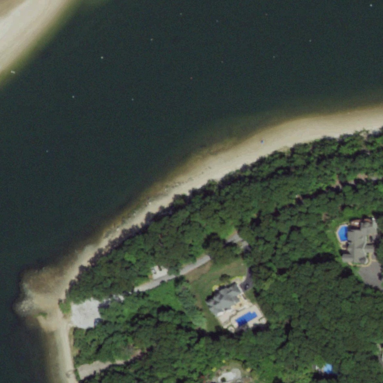 Aerial map of McAllister County Park - Port Jeff Harbor Beach -