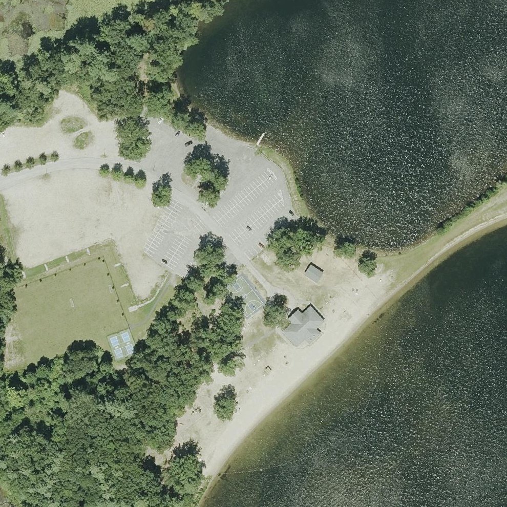 Aerial map of Memorial Beach