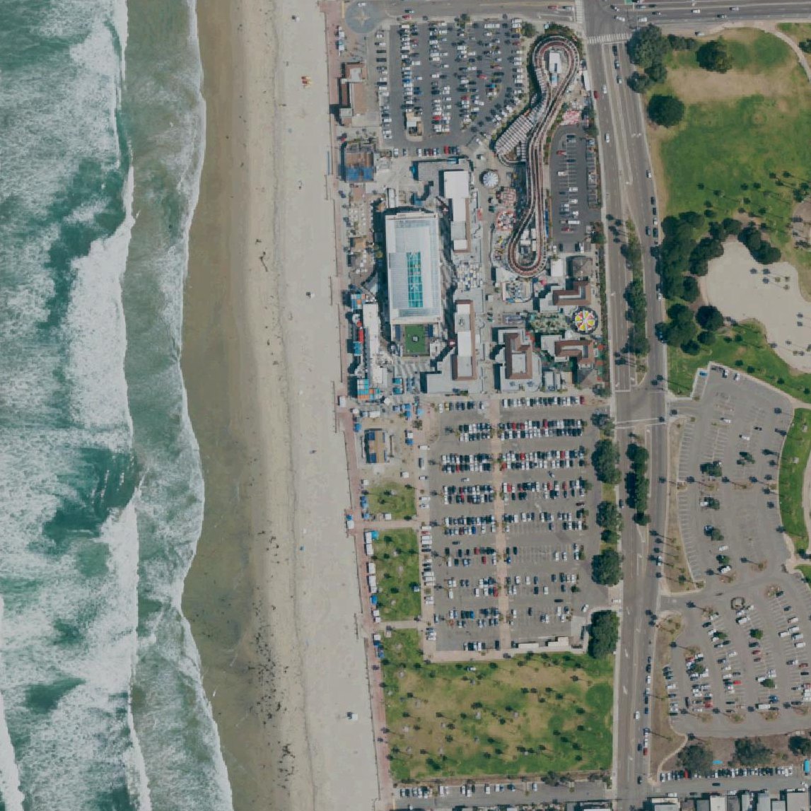 Aerial map of Mission Beach, San Diego