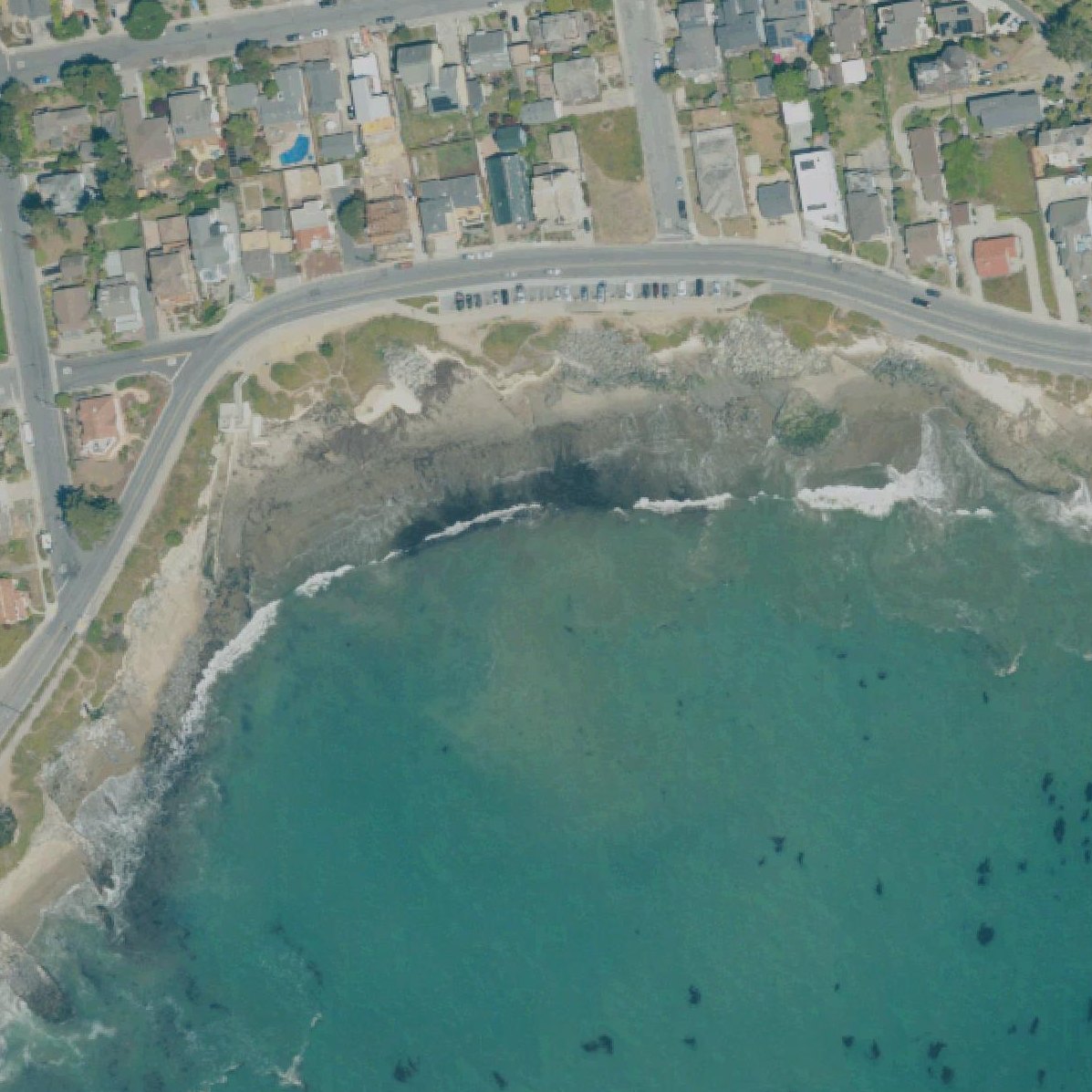 Aerial map of Mitchell's Cove Beach