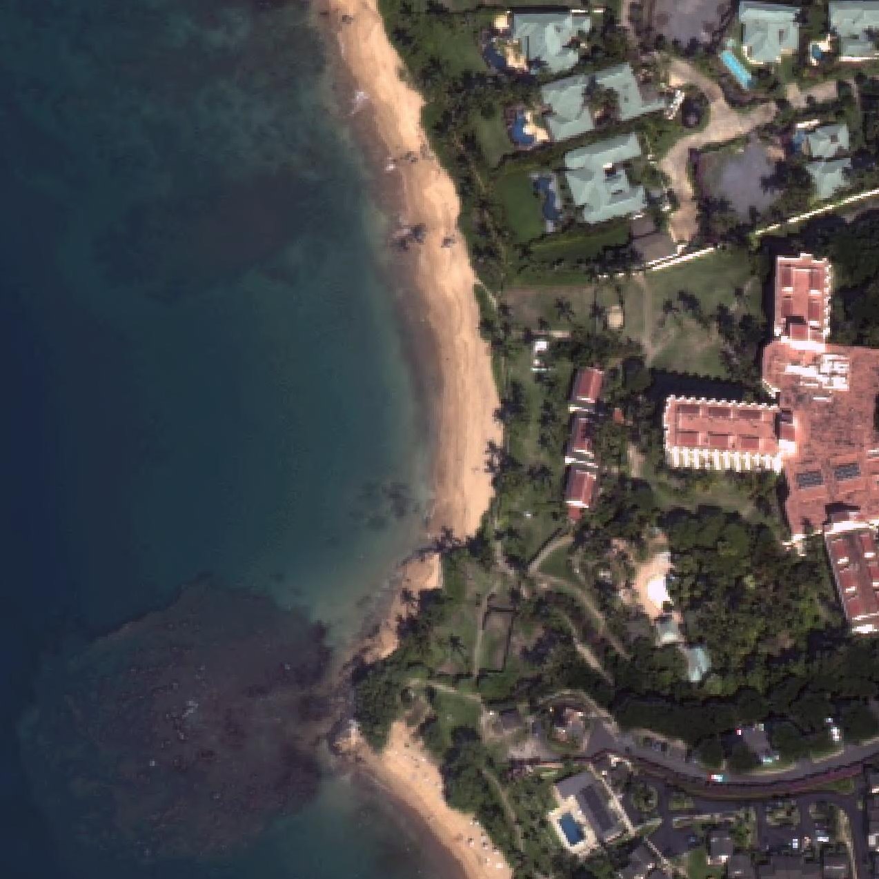 Aerial map of Mōkapu Beach
