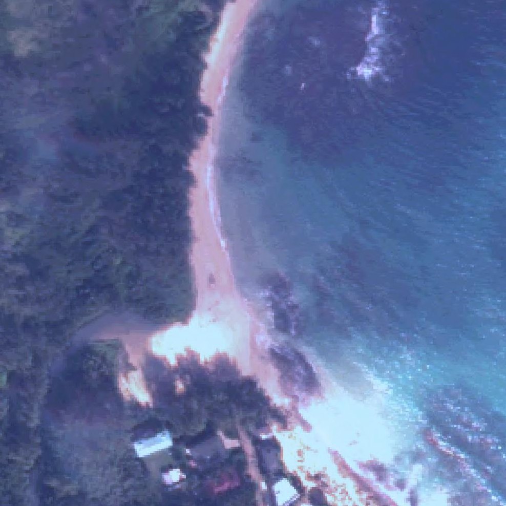 Aerial map of Moloa'a Beach