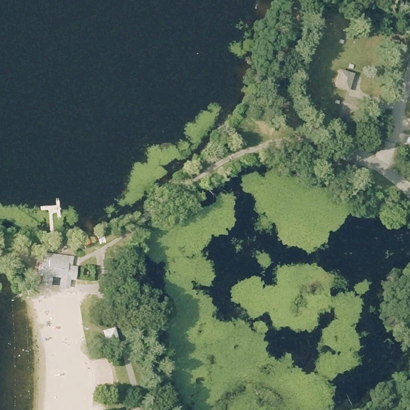 Aerial map of Morses Pond Beach