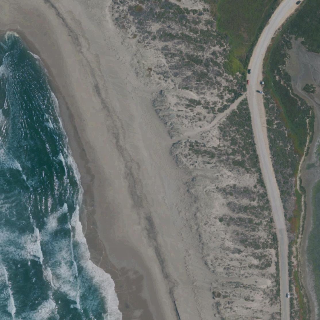 Aerial map of Moss Landing State Beach