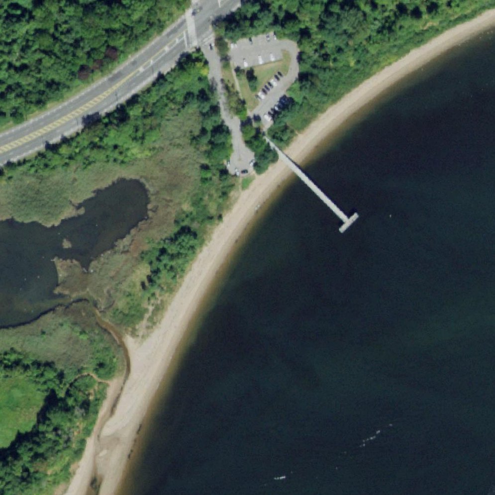 Aerial map of Mount Loretto Beach