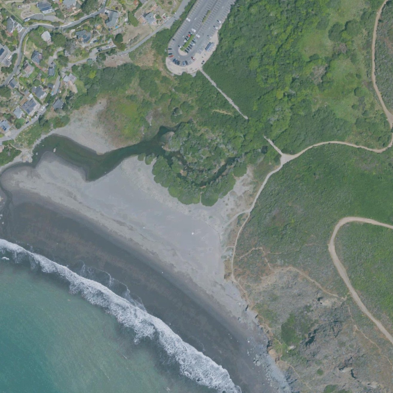 Aerial map of Muir Beach