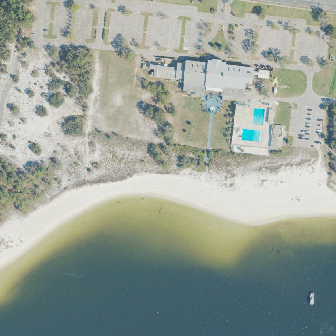 Aerial map of Mustin Beach