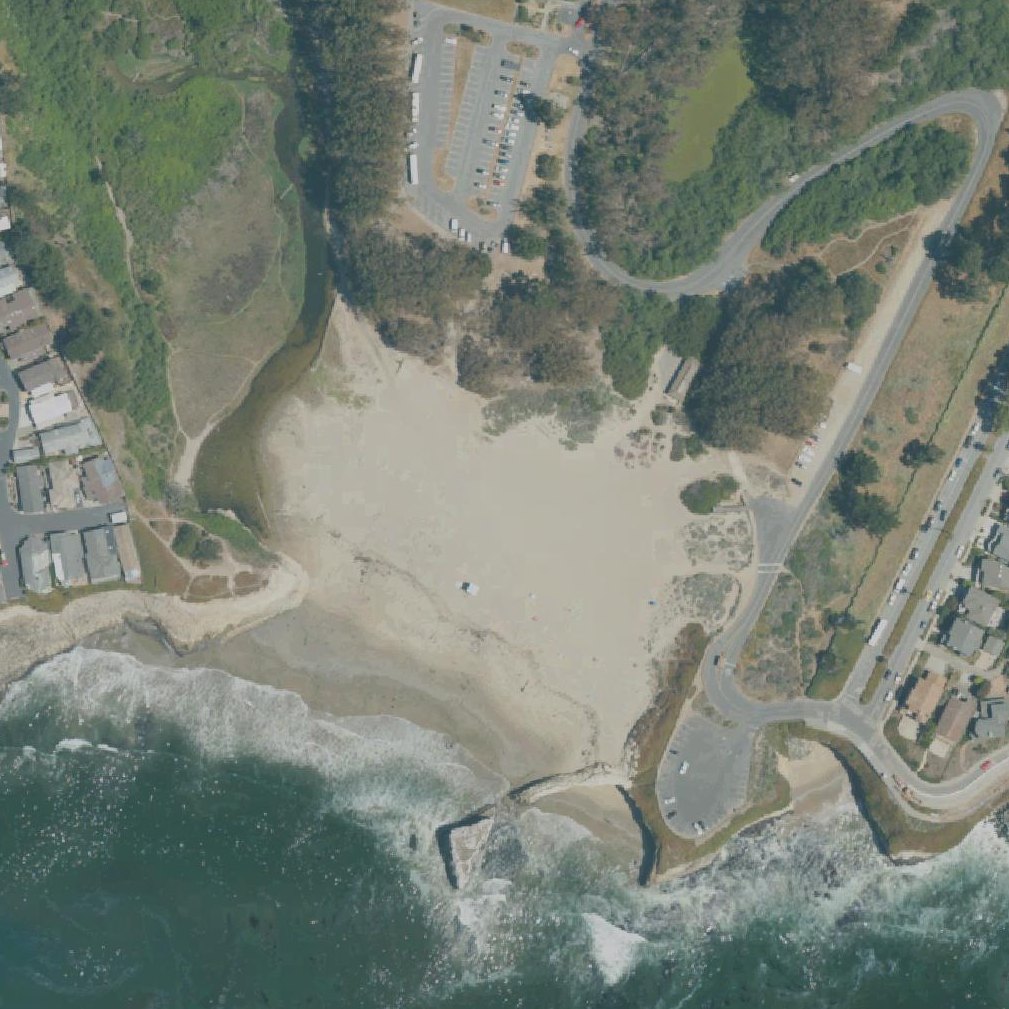 Aerial map of Natural Bridges State Beach