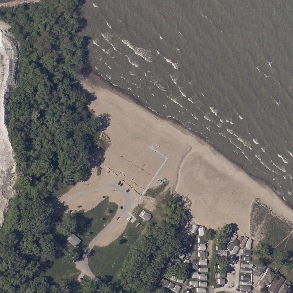 Aerial map of Nickel Plate Beach