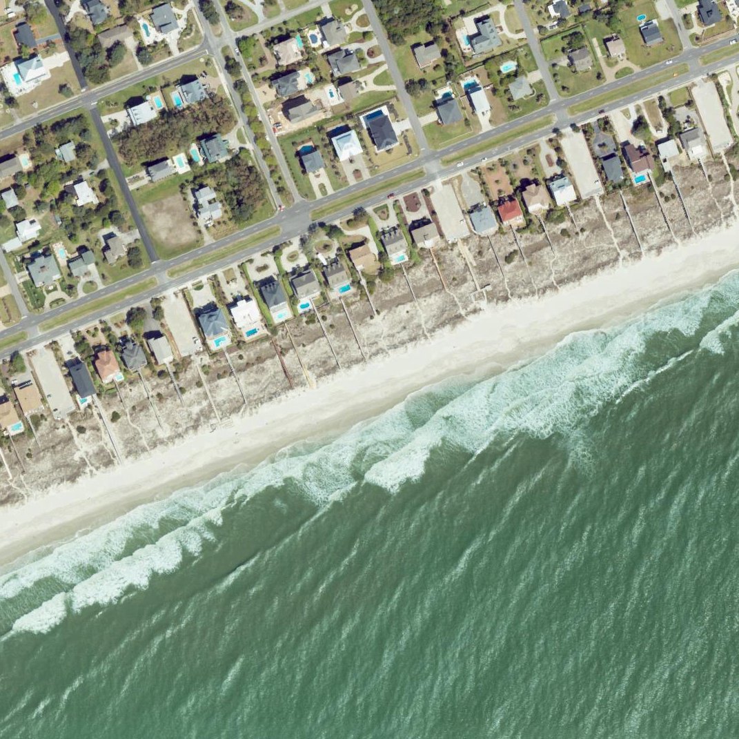 Aerial map of North Myrtle Beach public beach access