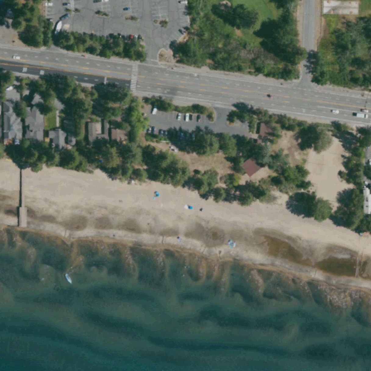 Aerial map of North Tahoe Beach
