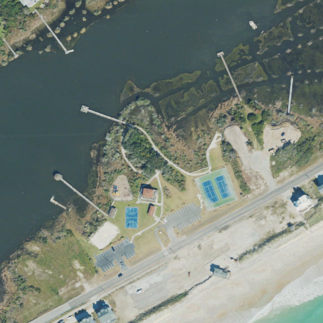 Aerial map of North Topsail Beach Town Park