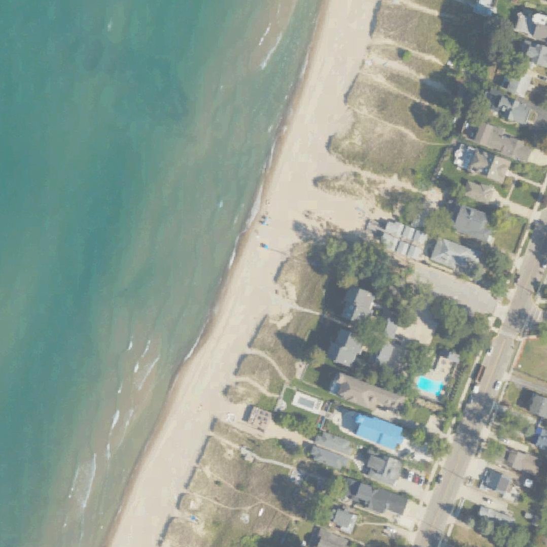 Aerial map of Oak Street Beach Access