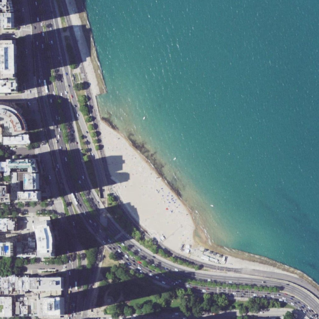 Aerial map of Oak Street Beach