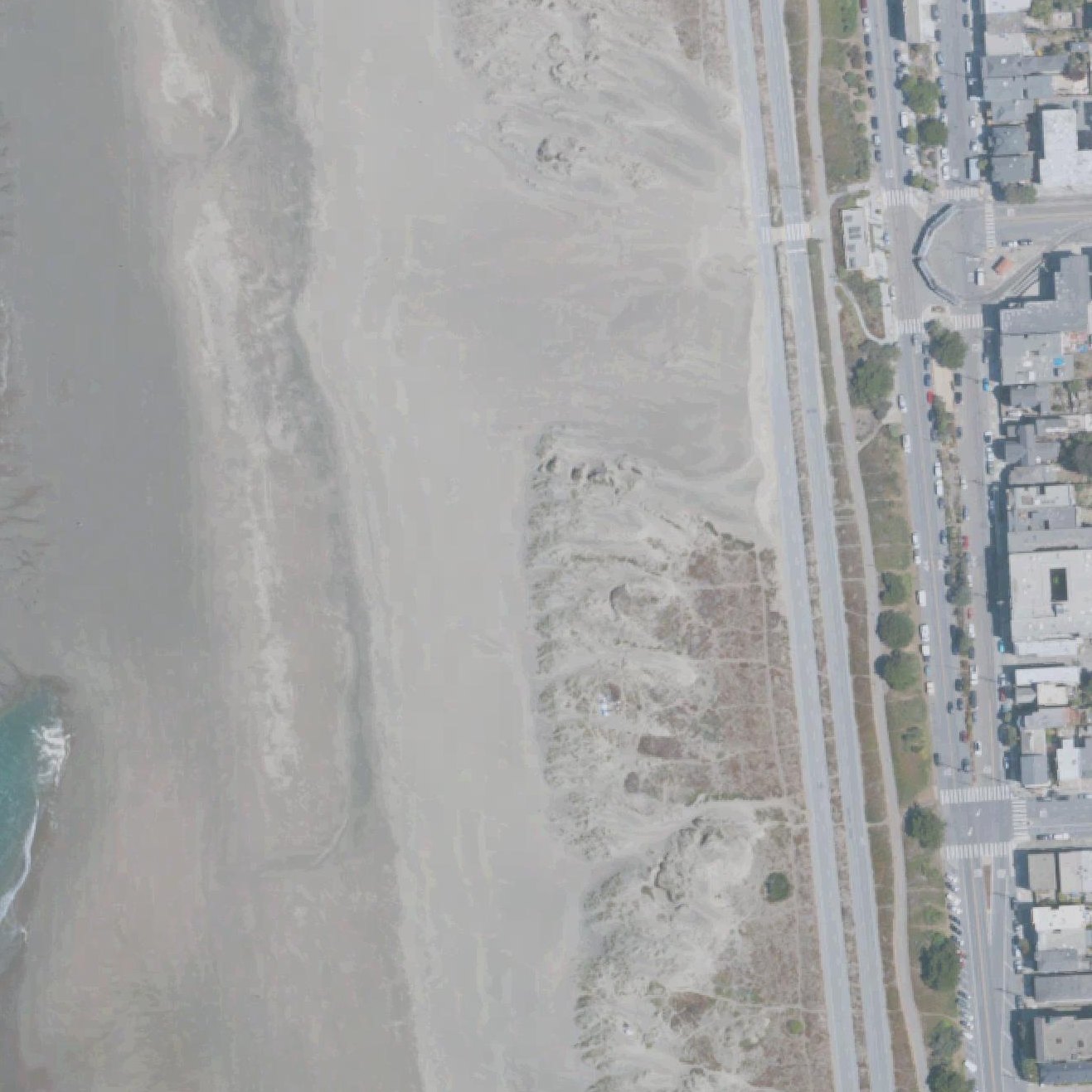 Aerial map of Ocean Beach