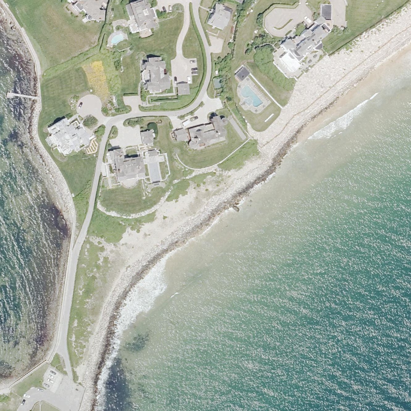 Aerial map of Ocean House Beach