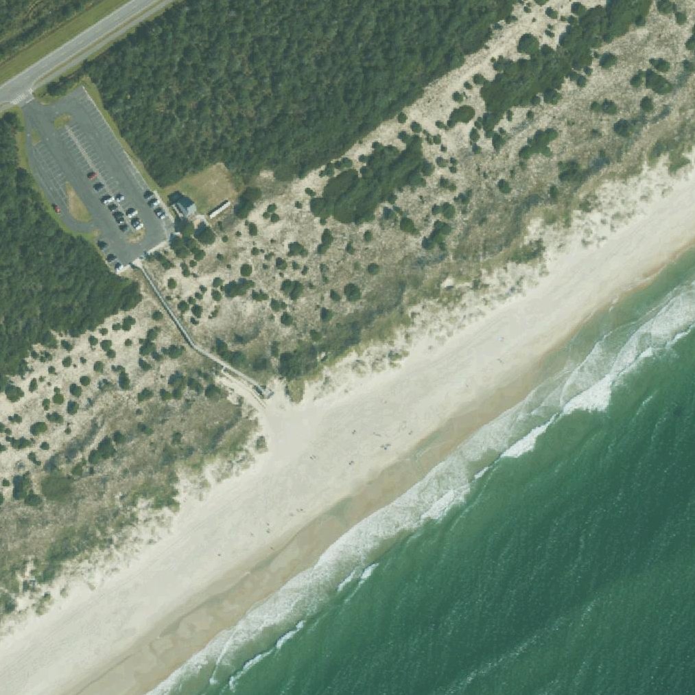 Aerial map of Ocracoke Beach