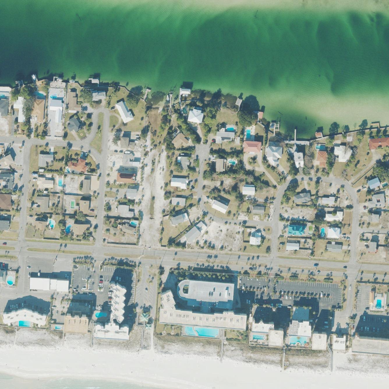 Aerial map of Okaloosa Island Beach Access Four, Jerry Melvin Beachwalk
