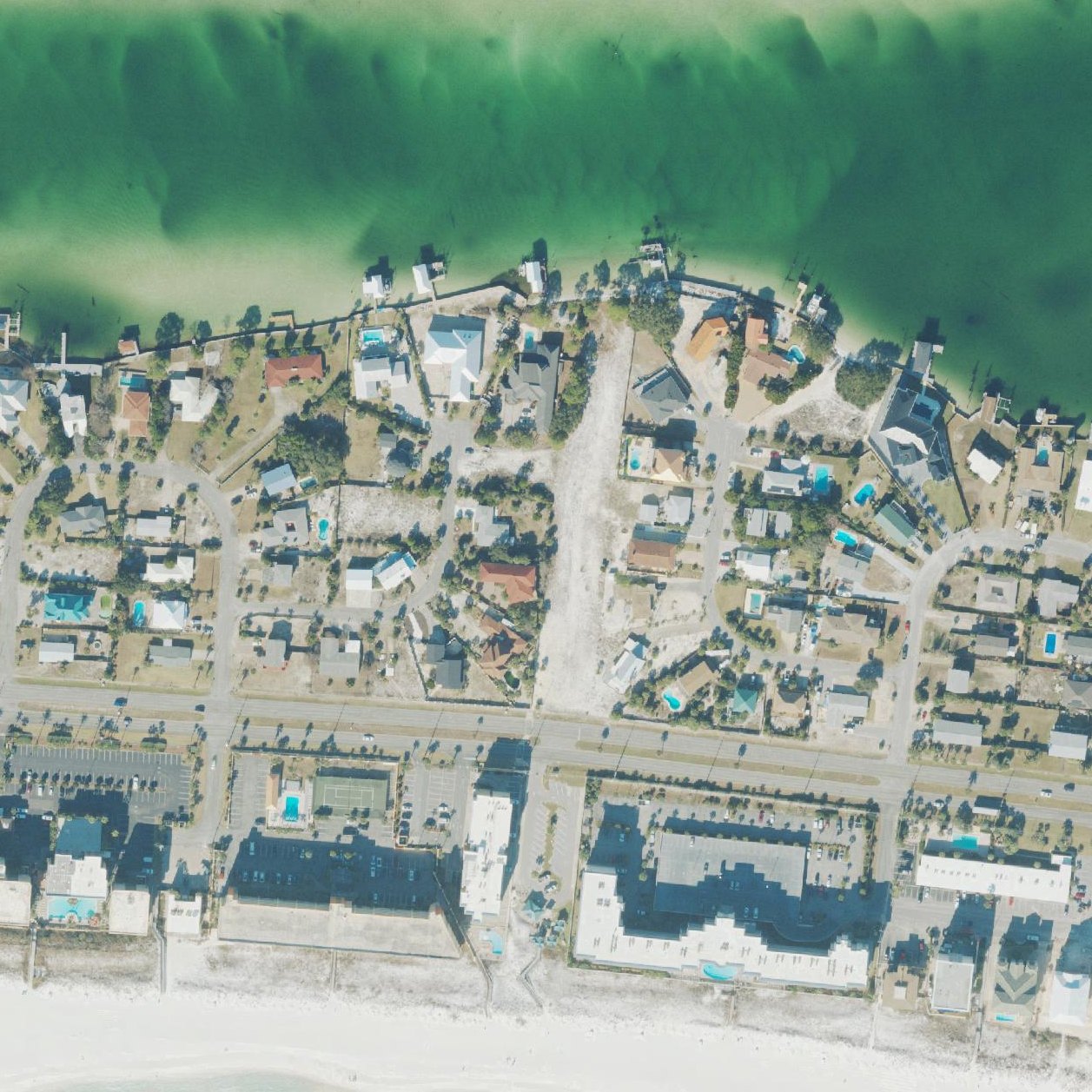 Aerial map of Okaloosa Island Beach Access Three, Seashore Beachwalk
