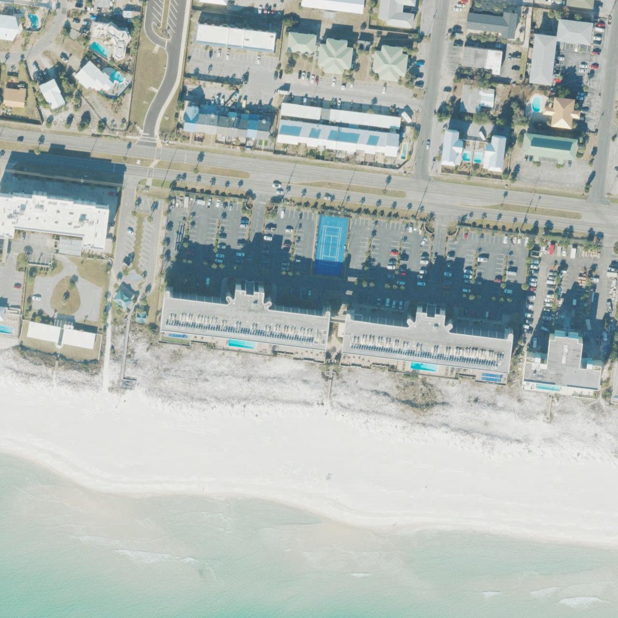 Aerial map of Okaloosa Island Beach Access Two, Emerald View Beachwalk