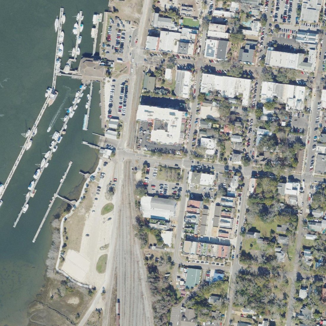 Aerial map of Old Town Fernandina Beach, FL