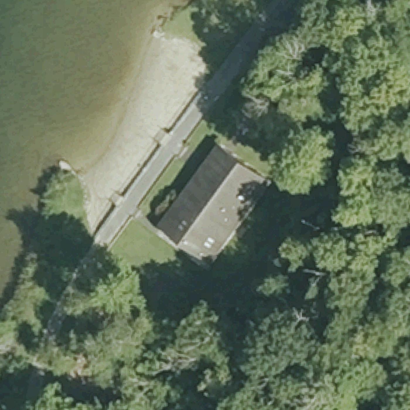 Aerial map of Onota Lake beach