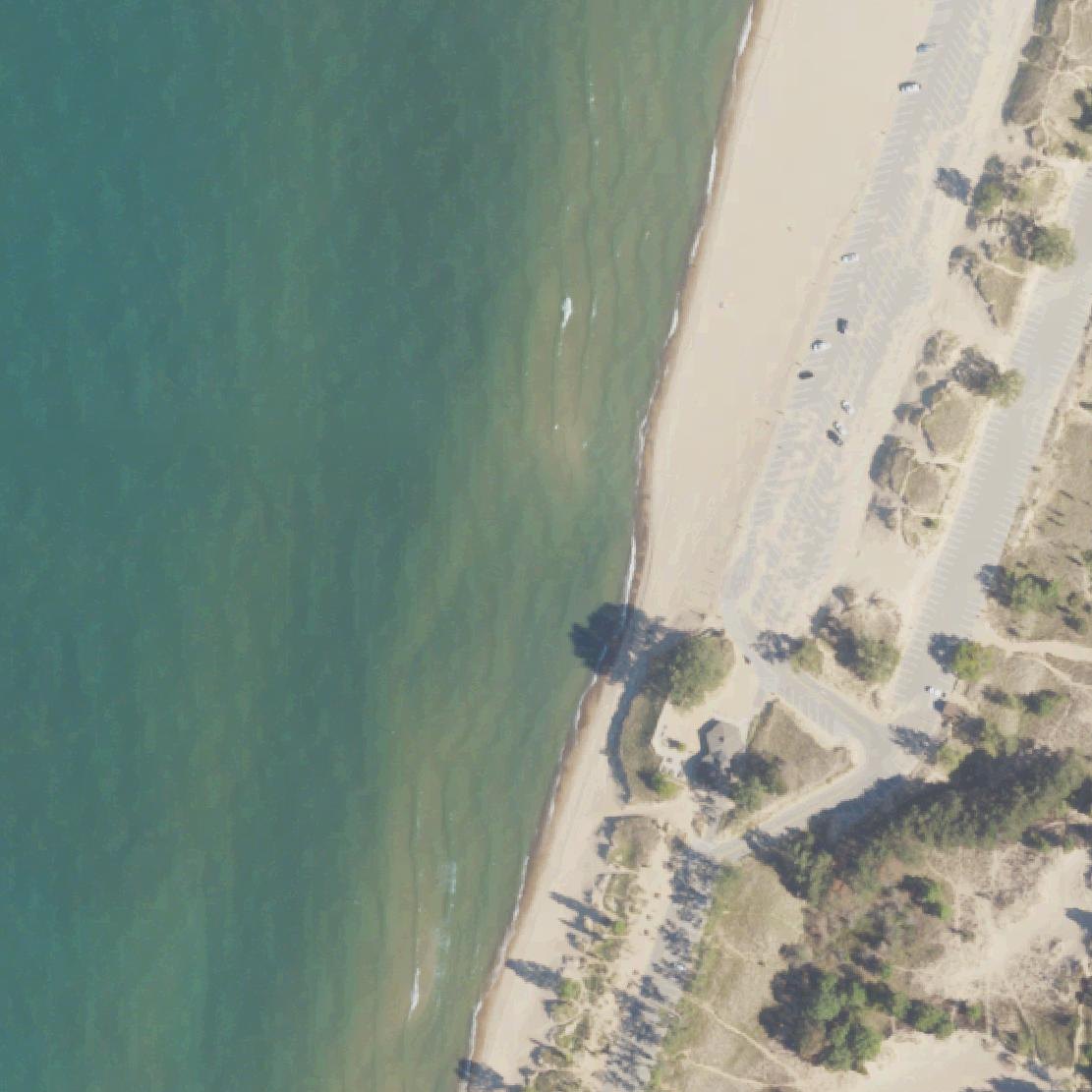Aerial map of Oval Beach