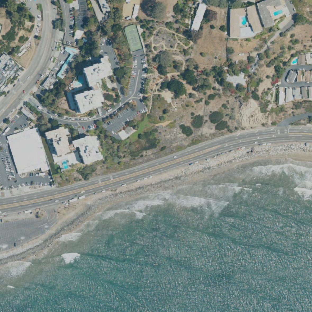 Aerial map of Pacific Palisades Beach