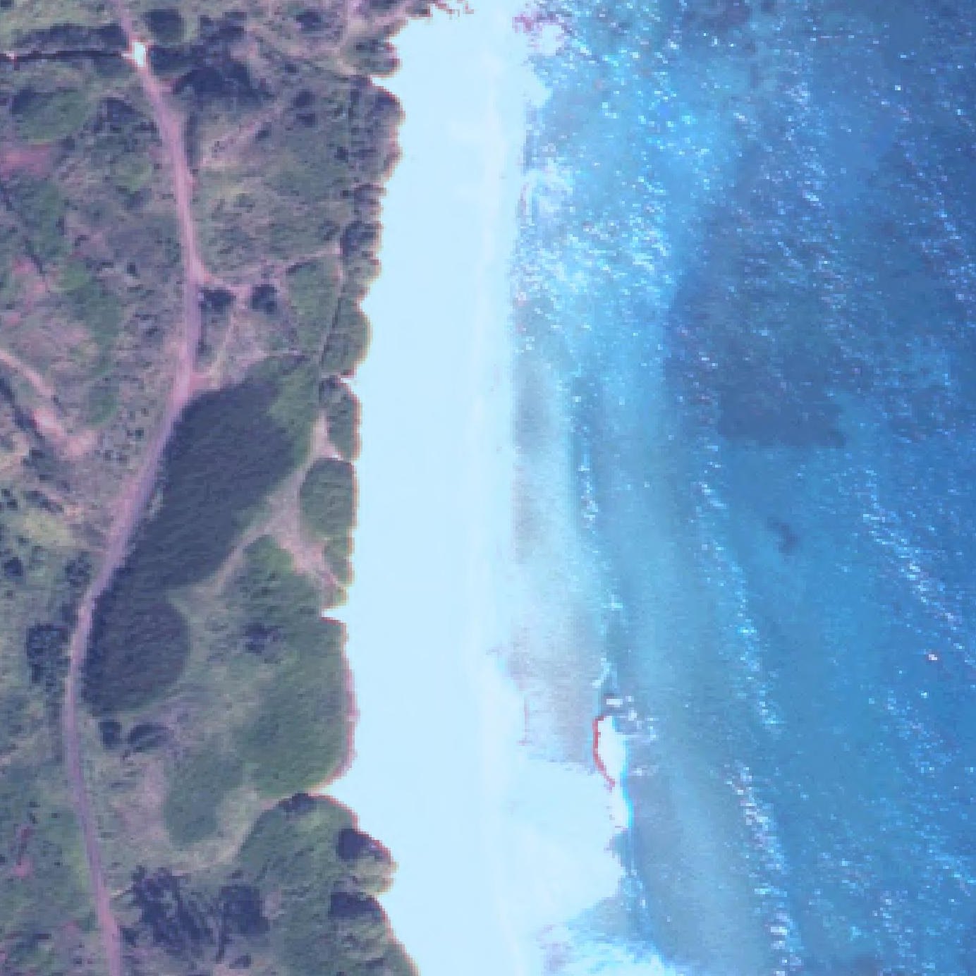 Aerial map of Paliku Beach (aka Donkey Beach)