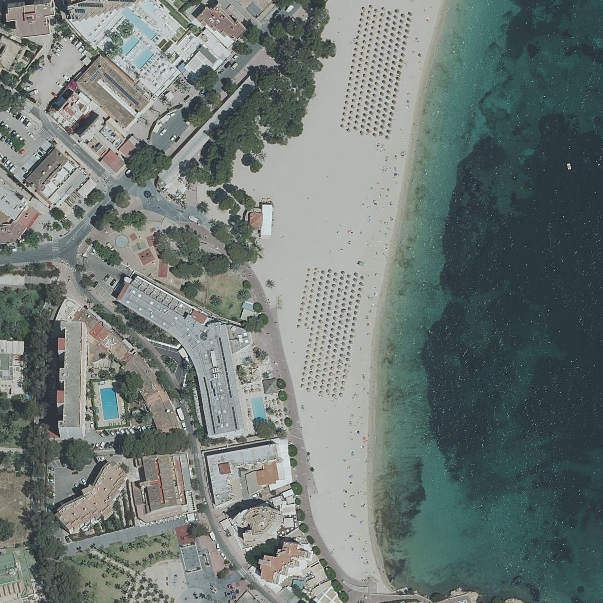 Aerial map of Palmanova Beach