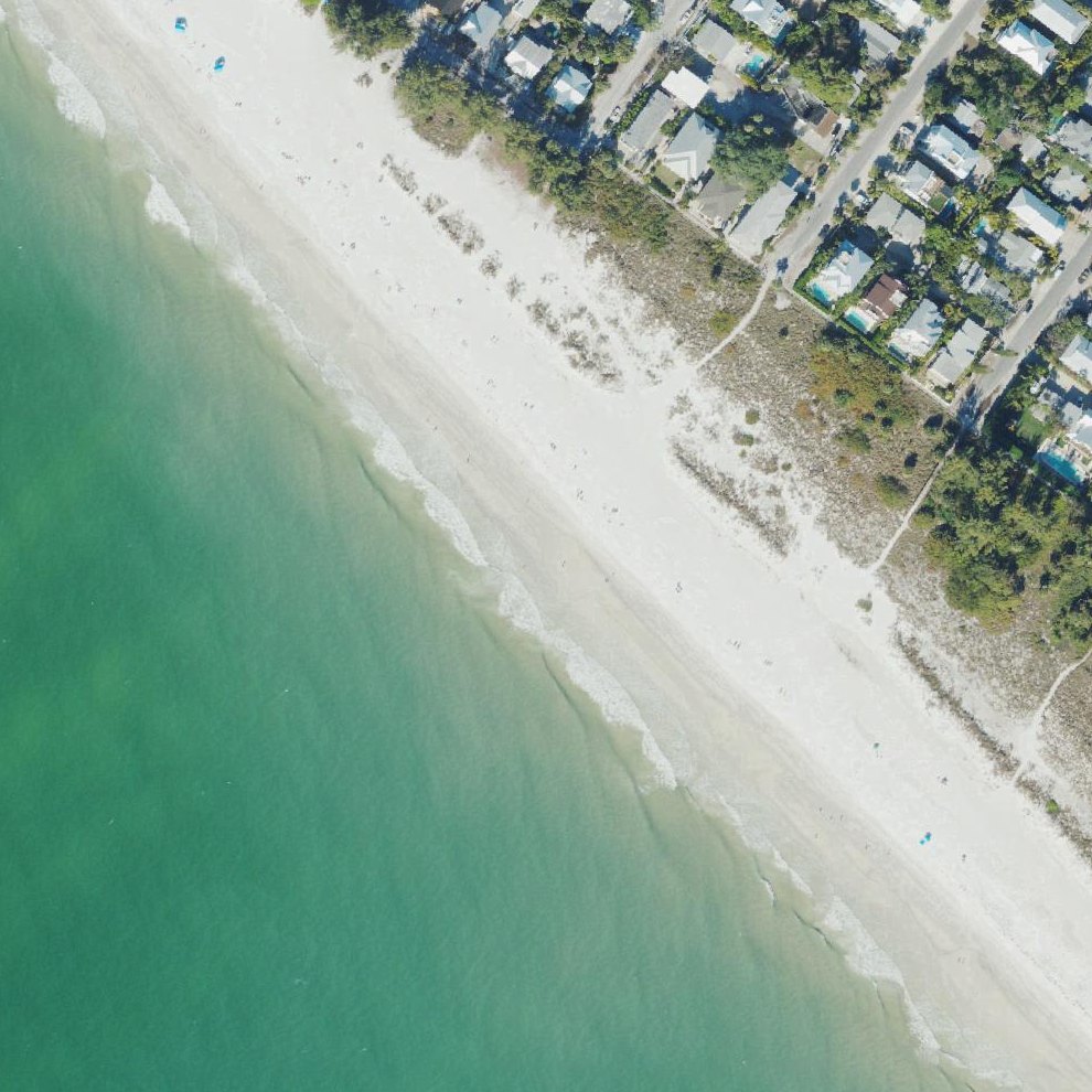 Aerial map of Palmetto Ave Public Beach Access
