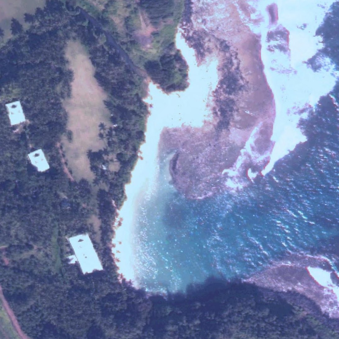 Aerial map of Papa'a Bay Beach