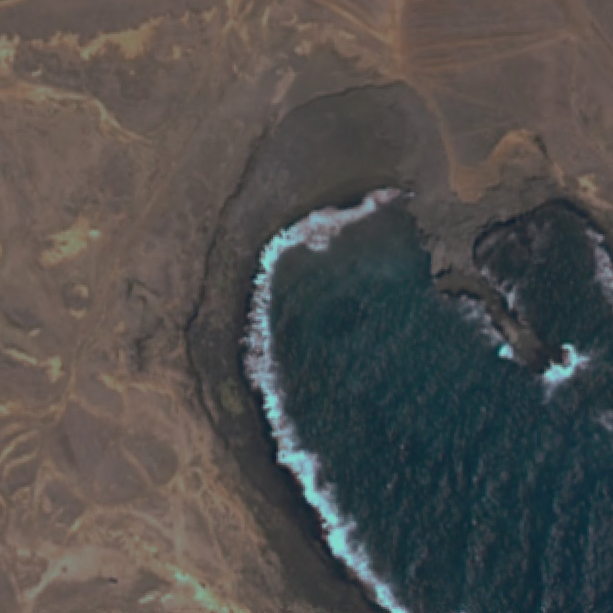 Aerial map of Papakōlea Green Sand Beach