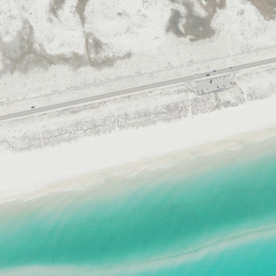 Aerial map of Park East On-Leash Dog Beach