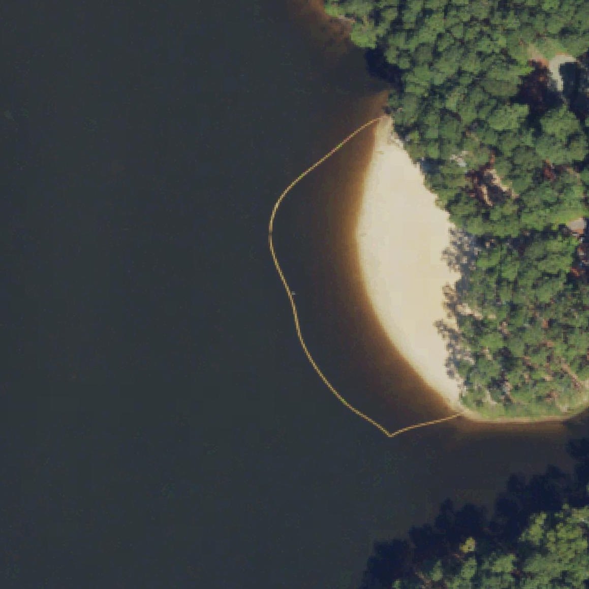 Aerial map of Parker's Creek Beach