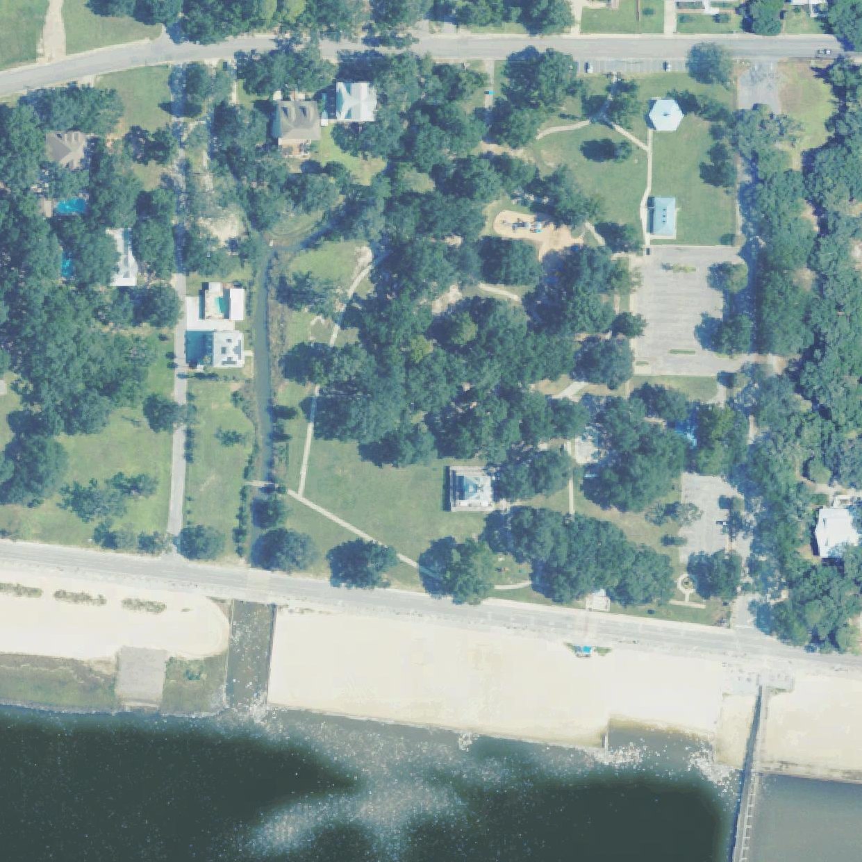 Aerial map of Pascagoula Beach Park