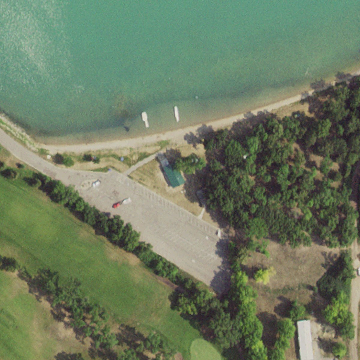 Aerial map of Pebble Lake Swimming Beach