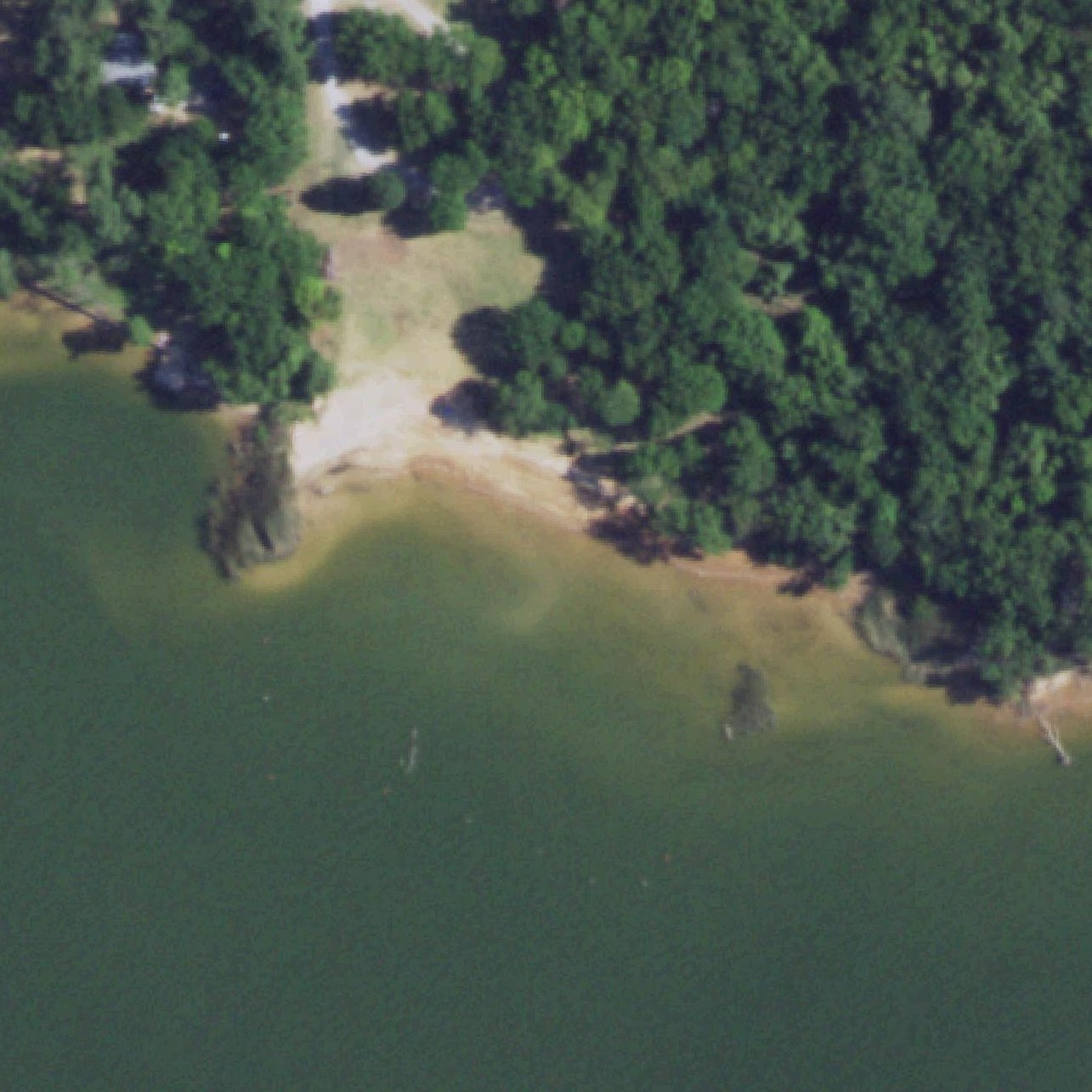 Aerial map of Pelican Park lake beach