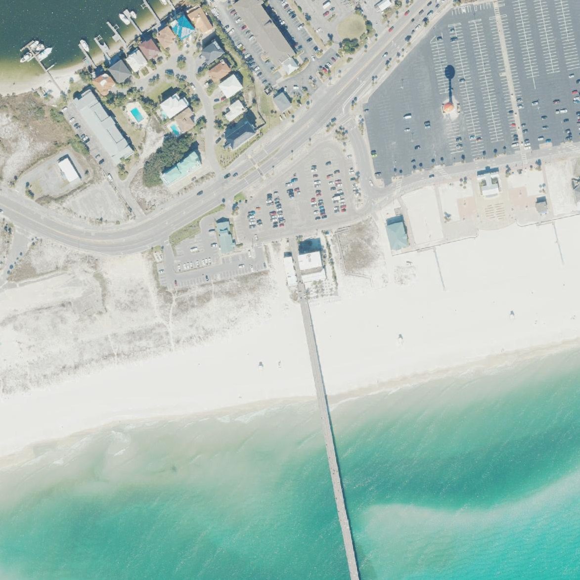 Aerial map of Pensacola Beach